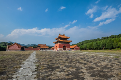 中国河北省遵化市清东陵景陵小碑楼园林建筑