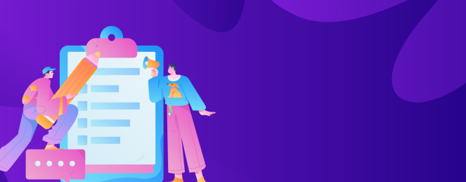 邀请好友进行问卷调查扁平矢量概念运营手绘