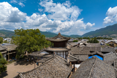 航拍云南沙溪古镇