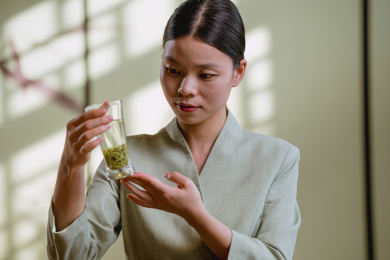 青年女人泡茶