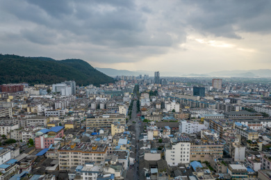 中国云南省玉溪市通海县全景图航拍