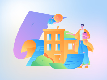 住房贷款扁平矢量概念运营插画