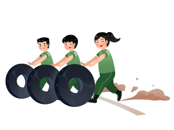 夏令营漫画体能练习滚轮