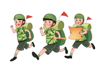 夏令营漫画体能练习跑步