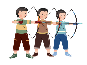夏令营漫画体能练习射箭