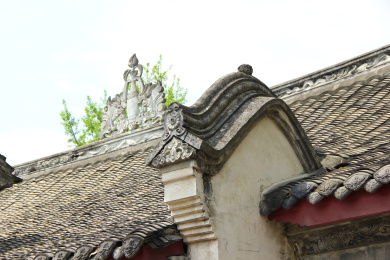 陈家大院（陈家桅杆）屋顶屋脊浮雕装饰细节