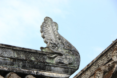 陈家大院（陈家桅杆）屋顶屋脊浮雕装饰细节