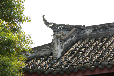 陈家大院（陈家桅杆）屋顶屋脊浮雕装饰细节