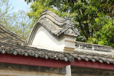 陈家大院（陈家桅杆）屋顶屋脊浮雕装饰细节