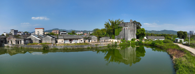 广东省惠州市龙门县花围焕文楼航拍