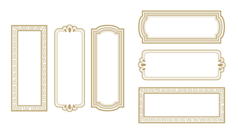 中国传统图纹边框 白色背景素材