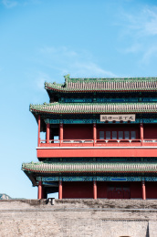中国北京居庸关长城城楼天下第一雄关牌匾