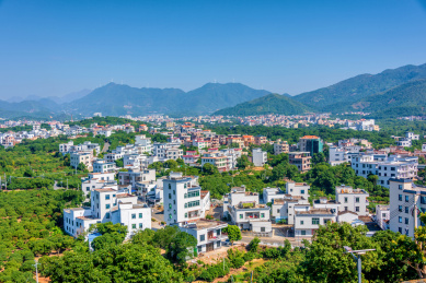 中国广东茂名高州红荔阁远眺风光