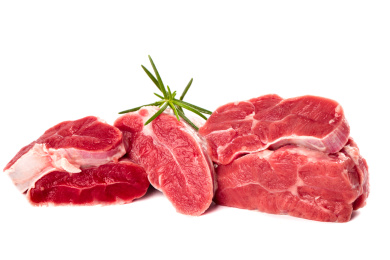 白底上切块的牛腱子