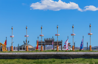 中国河北省丰宁县大汗行宫苏鲁锭经幡桅杆