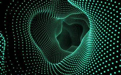 抽象霓虹虫洞背景3D渲染