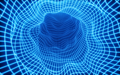 抽象霓虹虫洞背景3D渲染