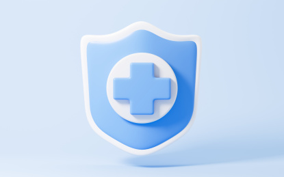 卡通防疫盾牌3D渲染