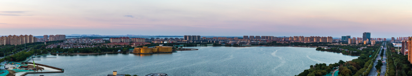苏州市著名景点青剑湖景区全景图