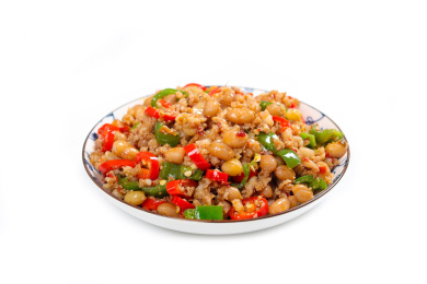 家常小炒菜肴肉沫炒花生米