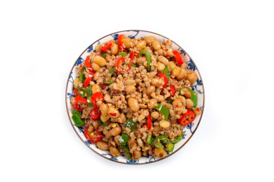 美味家常菜辣椒肉沫炒花生米