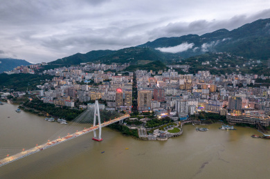 中国湖北省恩施州巴东县航拍