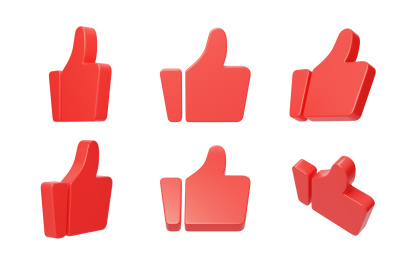 网络社交在线反馈点赞互动3D