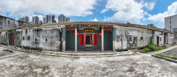 惠州市惠阳区淡水农会小组旧址戴氏宗祠航拍