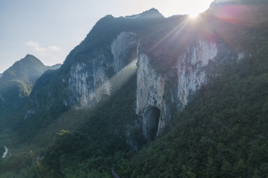 贵州紫云县格凸河景区的天神光