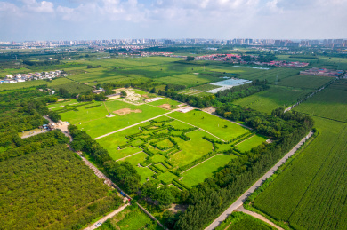 中国河南省安阳市殷都区殷墟王陵遗址航拍