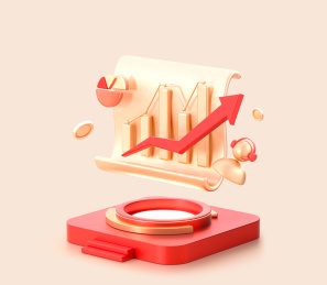 金融理财图表财报分析活动海报3D配图