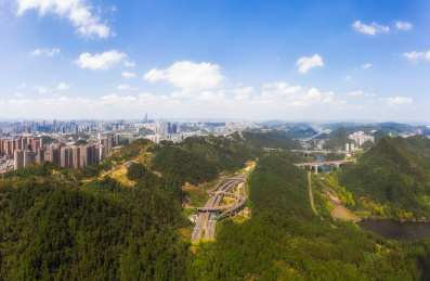 中国贵阳市观山湖区航拍图