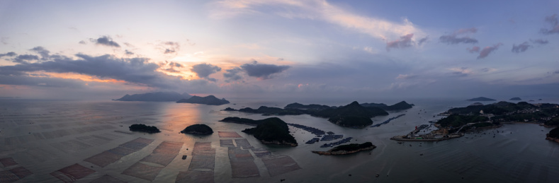 福建霞浦三沙镇花竹村海岛滩涂日出自然风光