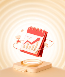 金融理财投资增长日历活动海报3D配图