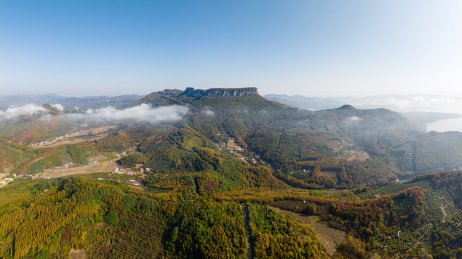 中国辽宁本溪五女山景区航拍