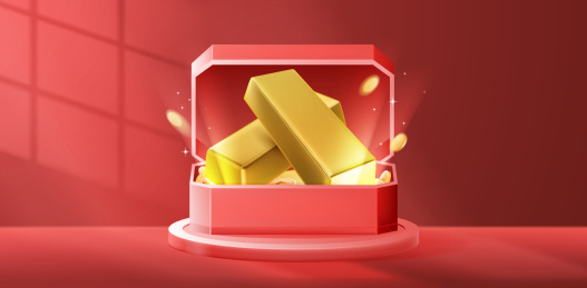 黄金礼盒矢量金砖金条礼品活动