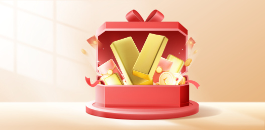 黄金礼盒矢量金砖金条礼品活动