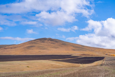 内蒙古呼伦贝尔草原卡线沿途秋天自然风景
