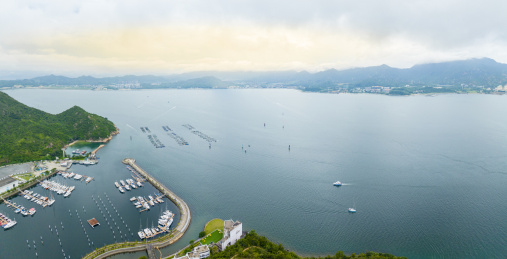 航拍广东深圳七星湾