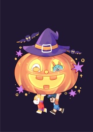 万圣节帽子南瓜星星