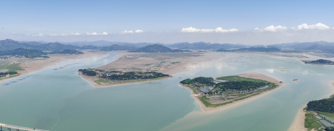 航拍浙江温州乐清湾大桥