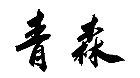 日本城市艺术手写书法毛笔字青森