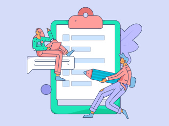 邀请好友进行问卷调查扁平矢量概念运营手绘