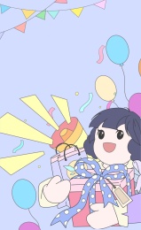 购物节女孩购物手中拿着礼品购物袋