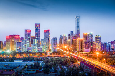 北京国贸城市风光夜景