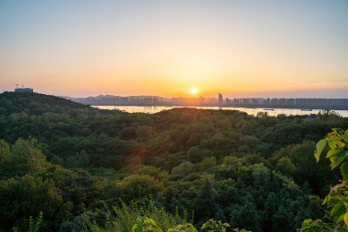 南京幕府山日落风光