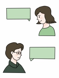 男女对话半身免抠元素人物插画