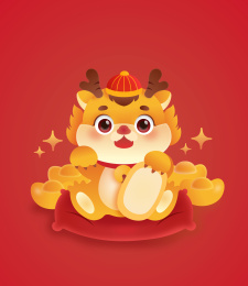 一只新春喜庆招財龙宝宝