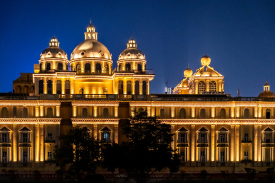 福州市中洲岛的欧式古典建筑夜景