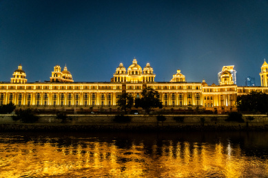 福州市中洲岛的欧式古典建筑夜景